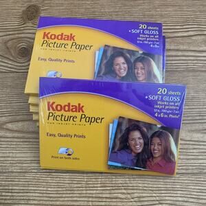 Lot of 6 NEW Kodak Picture Paper Inkjet 20 sheets Soft Gloss 51lb 7mi Both Sides